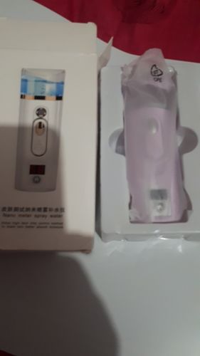 Customer photo review of 3-In-1 USB Portable Nano Facial Steamer Moisturizing Mist Sprayer with Power Bank