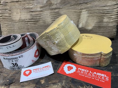 Customer photo review of 5 Inch Adhesive Back Gold Sanding Discs, 100 Pack