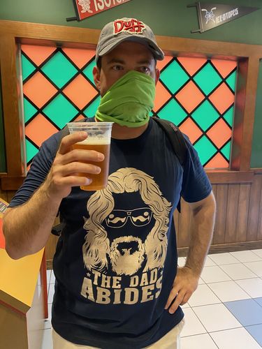 Customer photo review of The Dad Abides Premium Tee