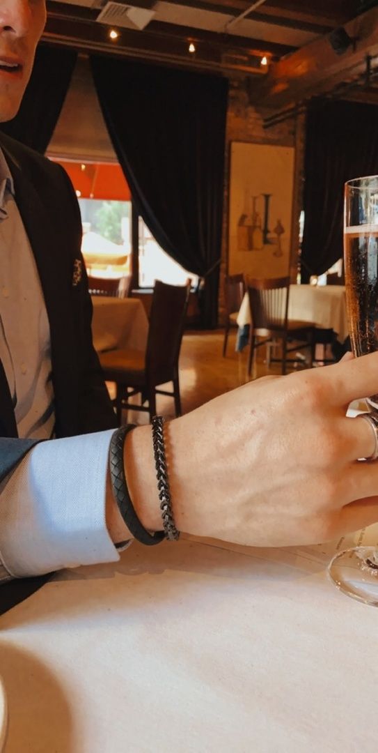 Customer photo review of 8mm Flat Italian Leather Engravable Bracelet