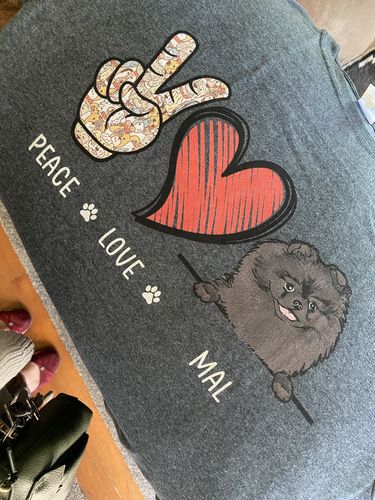 Customer photo review of Peace Love Dog - Personalized Custom Unisex T-shirt