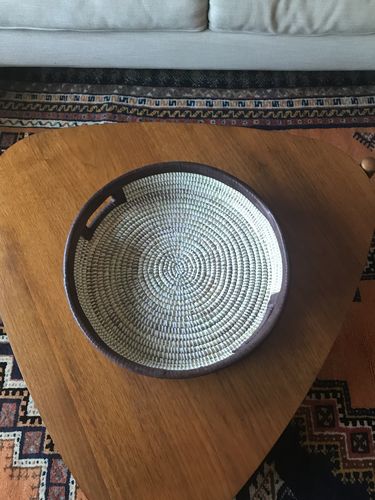 Customer photo review of Leather Accent Tray