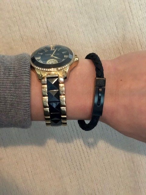 Customer photo review of 6mm Black on Black Steel Italian Leather Engravable Bracelet