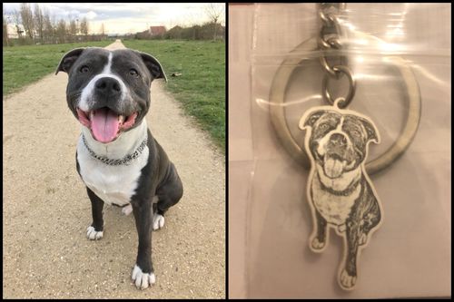 Customer photo review of Porte-clés Personnalisé en Argent