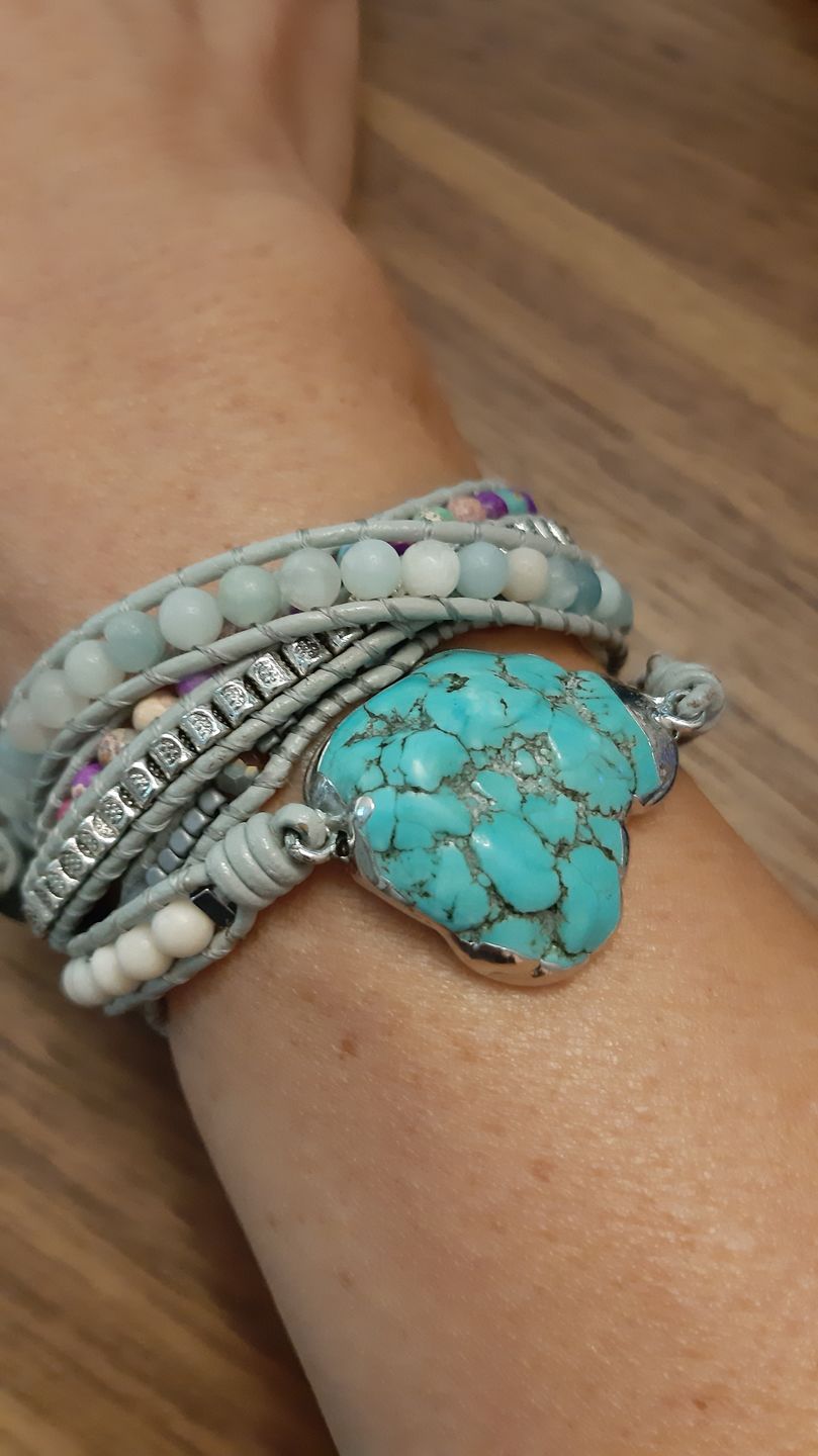 Customer photo review of OPTIMISMUS Wickelarmband Türkis