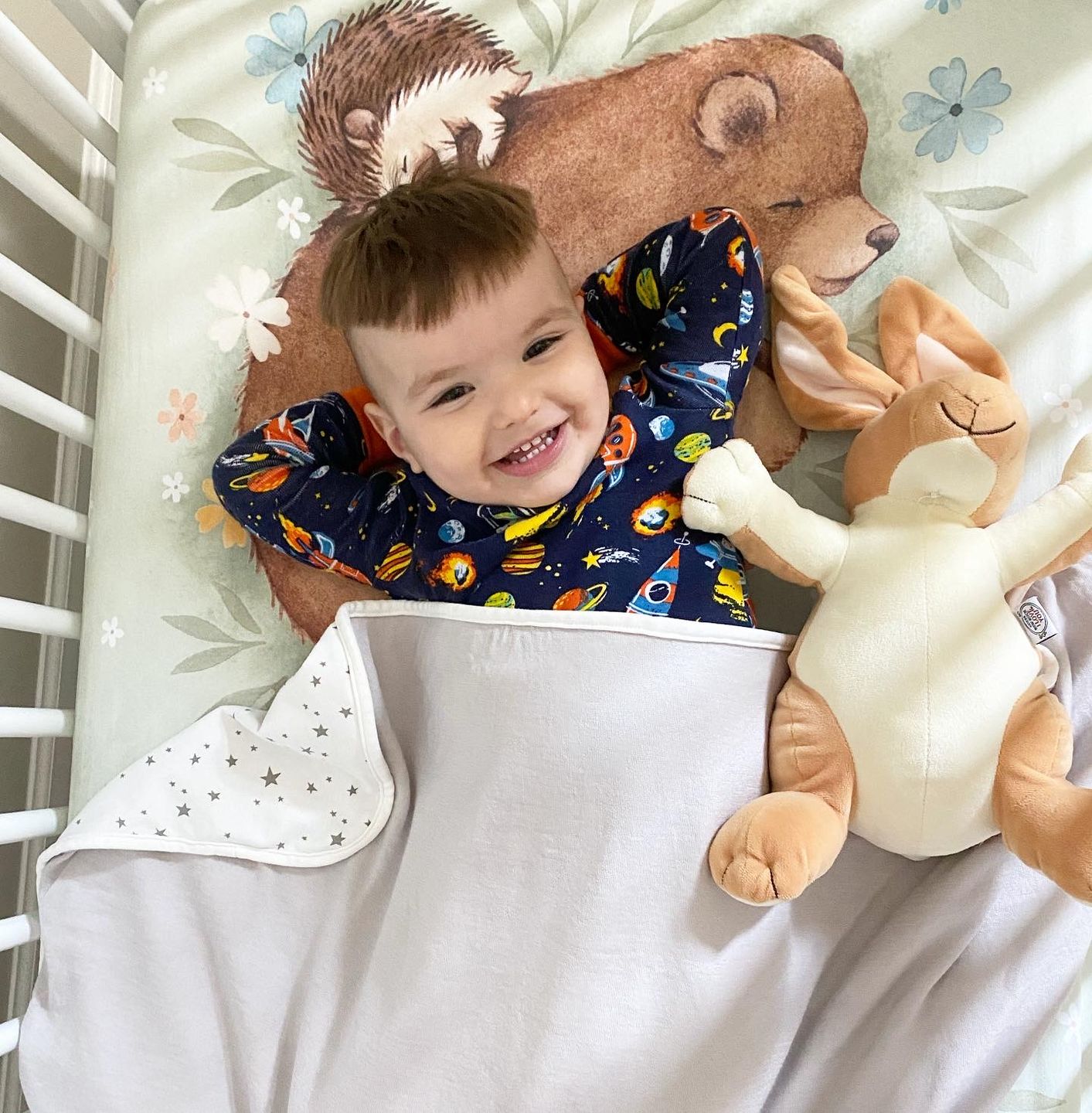 Customer photo review of Toddler Blanket, 4 Season® Merino Wool & Organic Cotton, 52.5" x 40", Star White