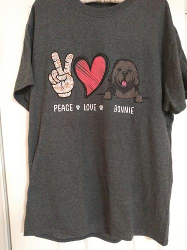Customer photo review of Peace Love Dog - Personalized Custom Unisex T-shirt