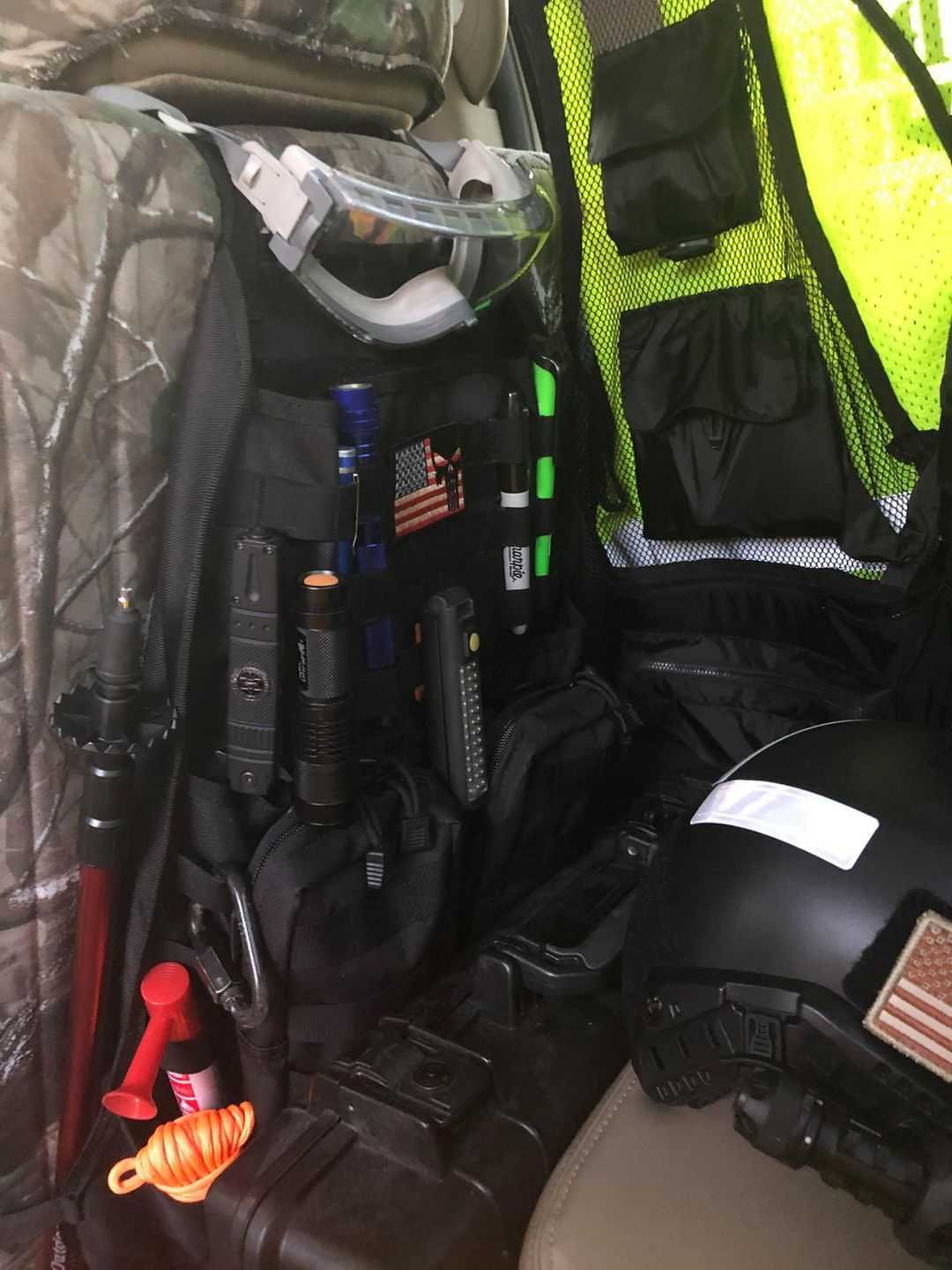 Customer photo review of Tactical MOLLE Car Seat Organizer v2
