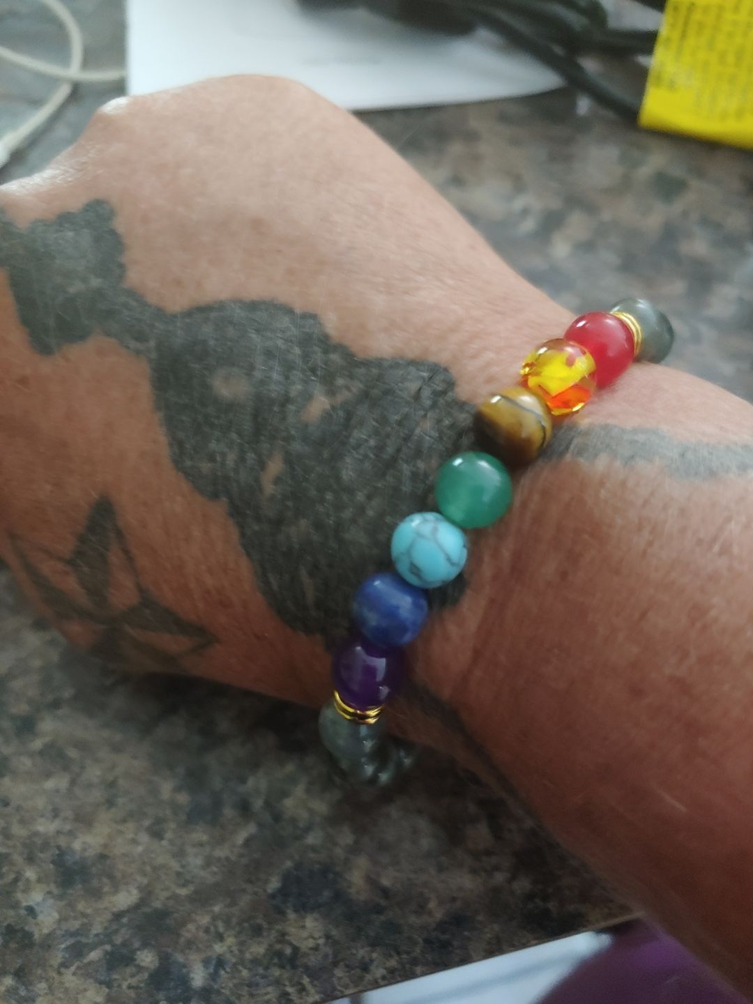 Customer photo review of 7 Chakra Labradorite Bracelet
