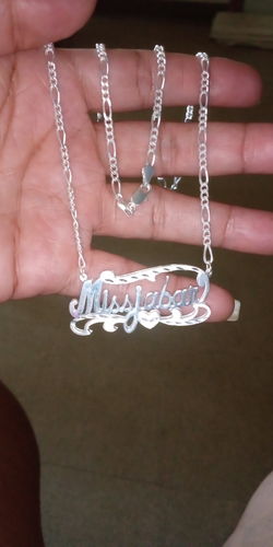 Customer photo review of Double Plated Name Necklace