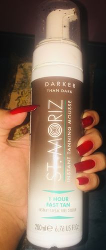 Customer photo review of St Moriz Darker Than Dark Instant Tanning Mousse