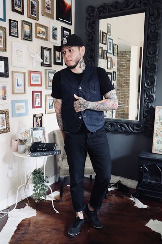 Customer photo review of Game Pocket Outdoor Selvage Denim Vest