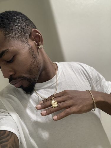 Customer photo review of Gold Initial Pendants