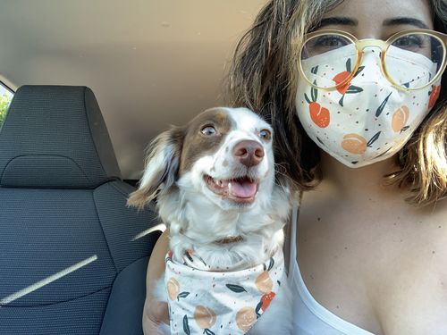 Customer photo review of Matching Bandana & Facemask Bundle