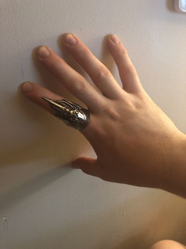 Customer photo review of INDIAN SKULL HORN RING