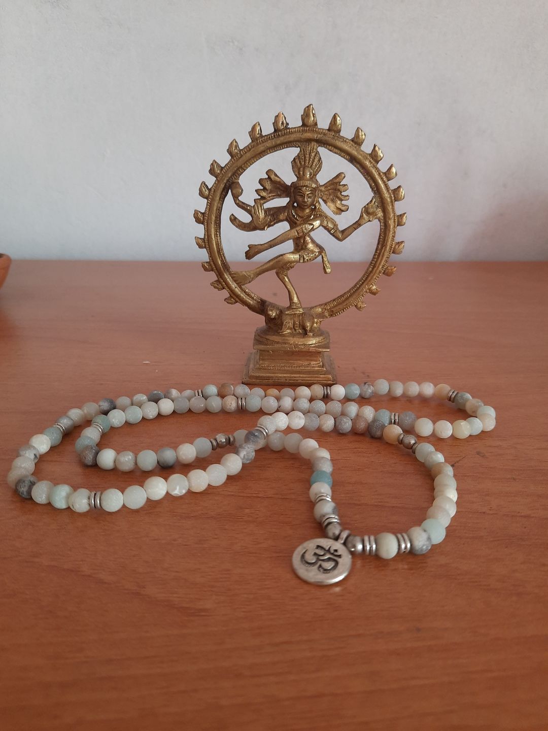Customer photo review of 108 Natural Matte Amazonite Stone Mala Prayer Beads