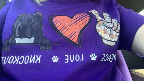 Customer photo review of Peace Love Dog - Personalized Custom Unisex T-shirt