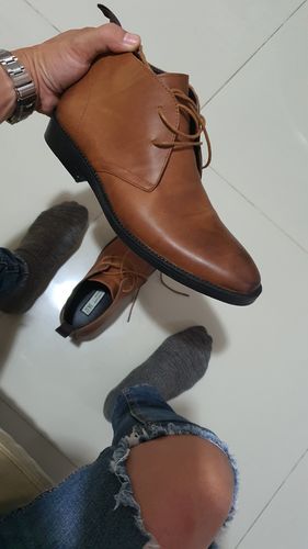 Customer photo review of Chukka Boots - Brown Burnished (Crepe Sole)