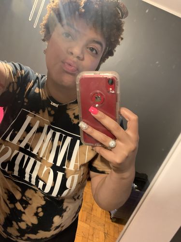 Customer photo review of Block Mini Name Necklace with Cuban Chain