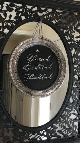 Customer photo review of Mesh Stencil - Blessed Grateful Thankful - 8.5x11