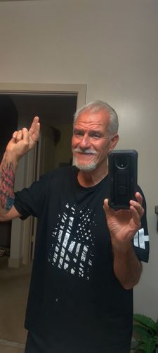 Customer photo review of USA Flag Mens Apparel