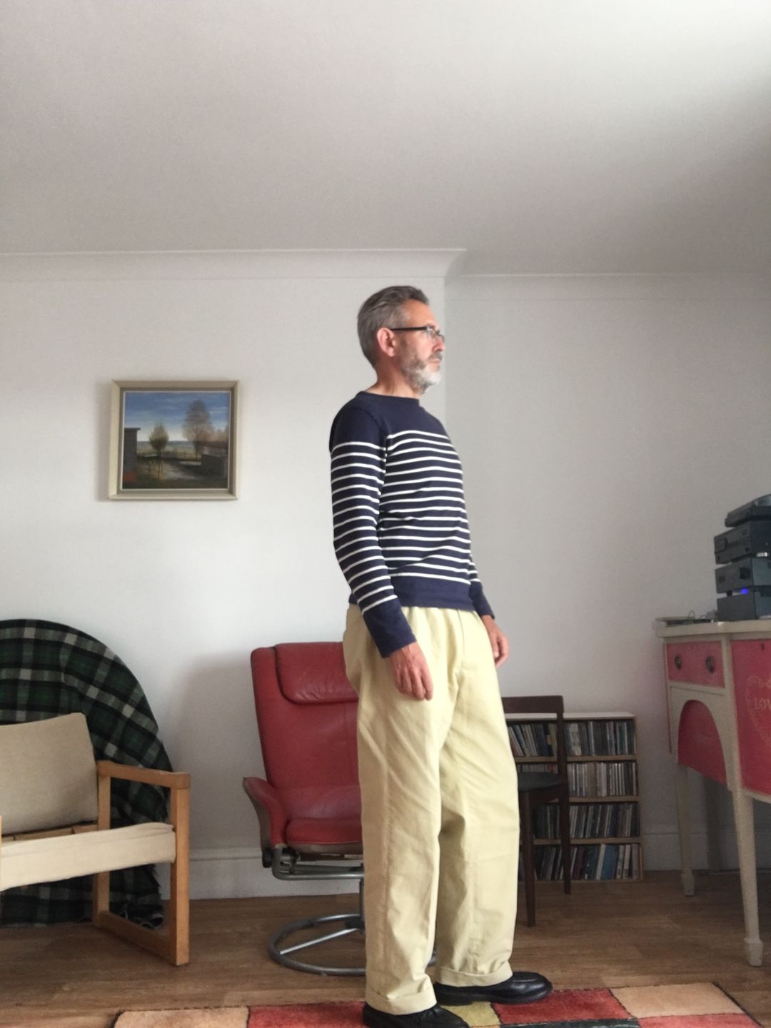 Customer photo review of 1930s IVY Style Double Pleated Chino Trousers - Khaki