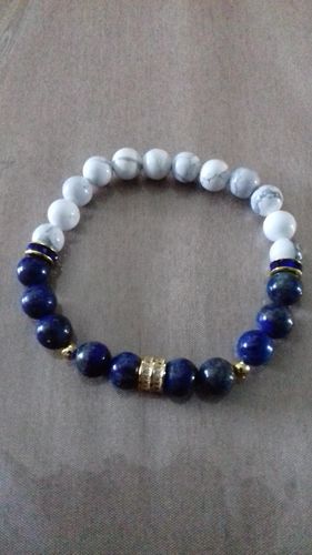 Customer photo review of BRACELET DUO LAPIS LAZULI HOWLITE