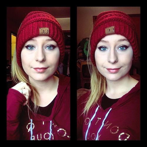 Customer photo review of Soft Knit Ponytail Beanie