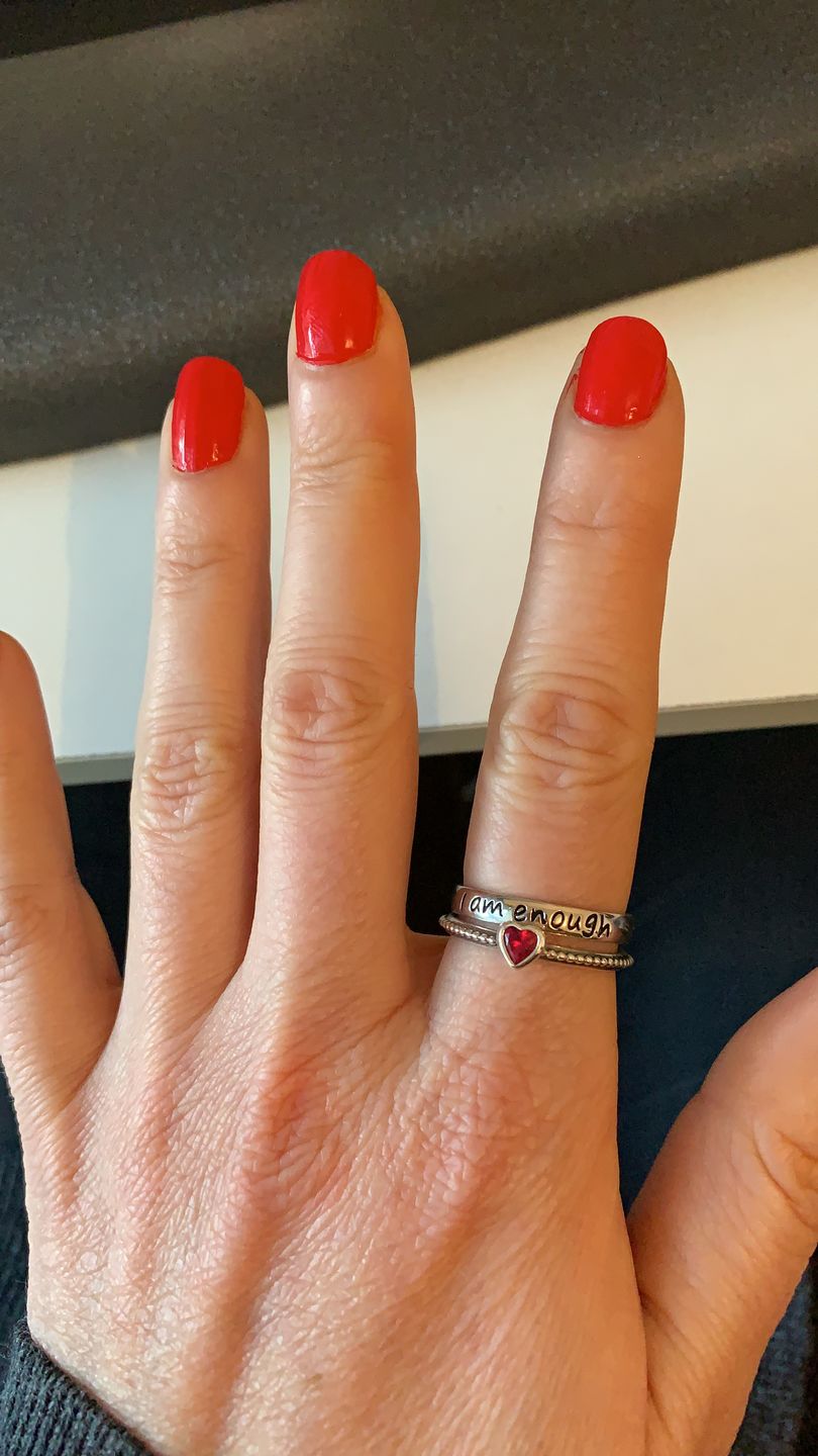 Customer photo review of 925 Sterling Silver 'I Am Enough' Ring
