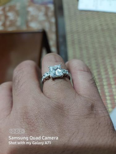 Customer photo review of 3ct Picasso Engagement Ring (PURE GOLD)