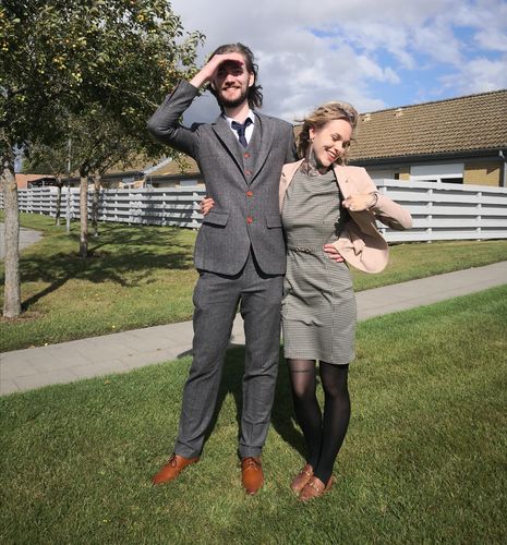 Customer photo review of Prince Of Wales Grey Herringbone Tweed 3 Piece Suit