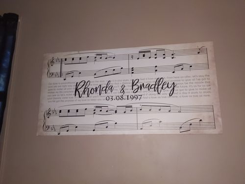 Customer photo review of Custom Couple Music Premium Canvas - Ready to Hang