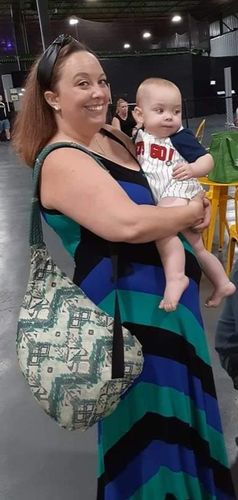 Customer photo review of BLACK FAUX LEATHER HEADBAND