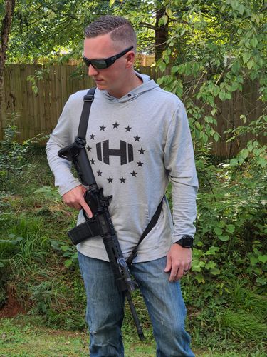 Customer photo review of HODGETWINS DUMBELL LOGO Lightweight Terry Hoodie