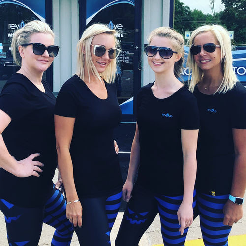 Customer photo review of Azure Hallowstripes Leggings