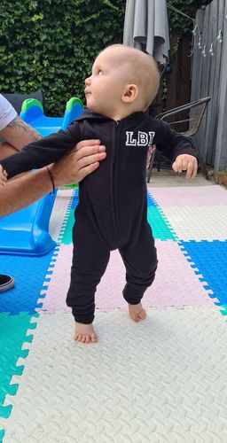 Customer photo review of Personalised Initial Hooded Onesie Inf (0-3 Years) (MRK X)