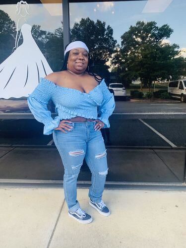 Customer photo review of Off-Shoulder Smocked Top