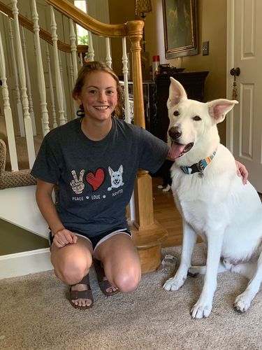 Customer photo review of Peace Love Dog - Personalized Custom Unisex T-shirt