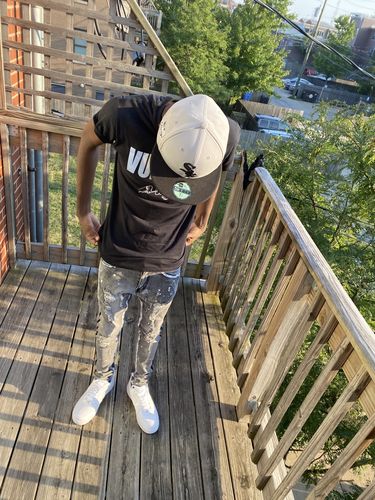 Customer photo review of Destroyed & Faded Skinny Fit Denim Grey (M4753D)