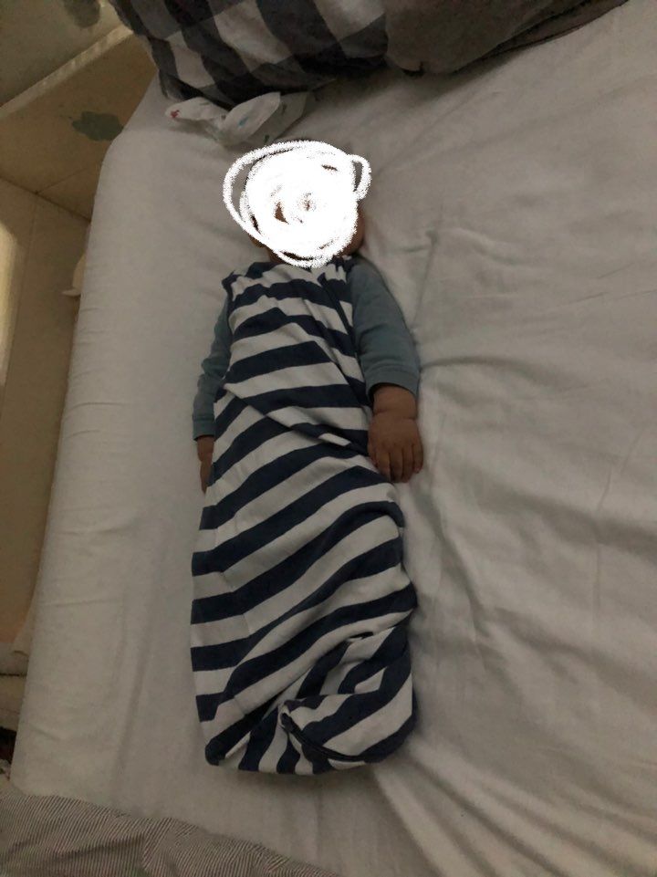 Customer photo review of Ecolino® Organic Cotton Classic Baby Sleep Bag or Sack, Deep Blue