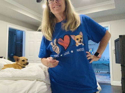 Customer photo review of Peace Love Dog - Personalized Custom Unisex T-shirt