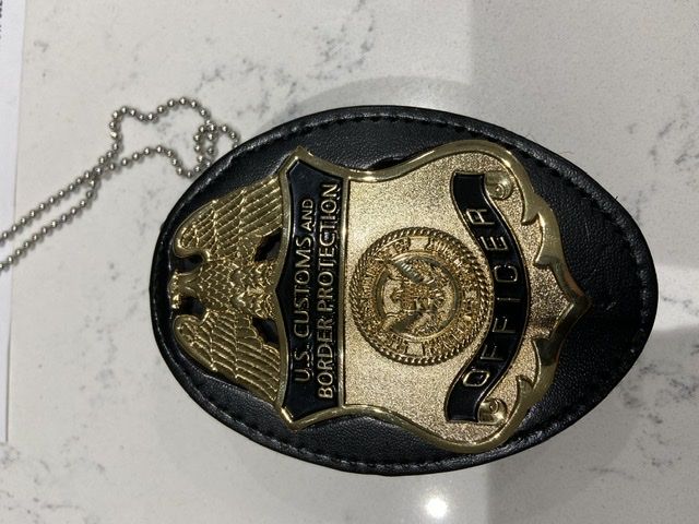 Customer photo review of US CBP Officer Customs and Border Protection Badge Solid Copper Replica Movie Props