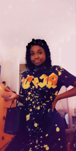 Customer photo review of Fashion Casual Plus Size Letter Print T-shirt Dress