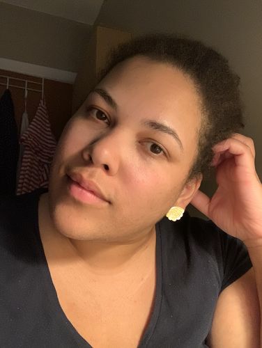 Customer photo review of Ariel Mother of Pearl Sea Shell Earrings