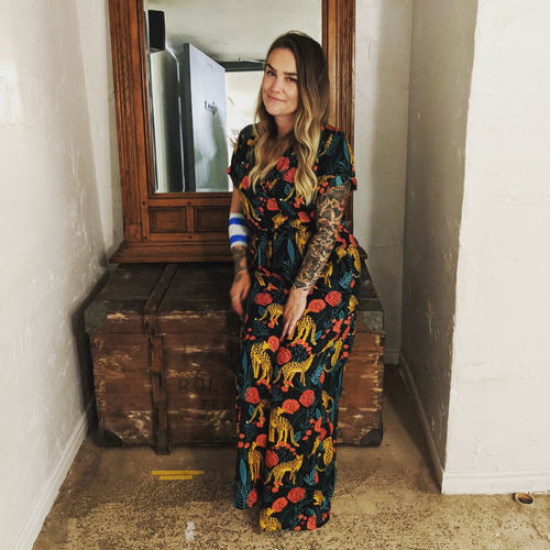 Customer photo review of Jaguar Paradise Black Animal Print Jumpsuit