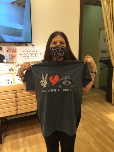 Customer photo review of Peace Love Dog - Personalized Custom Unisex T-shirt