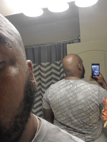 Customer photo review of Nobody Cares, Work Harder - Men's Sweat Activated T-Shirt