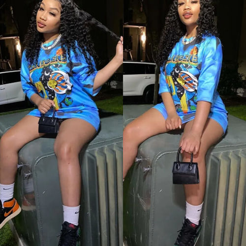 Customer photo review of Fashion Casual Printed Loose T-shirt