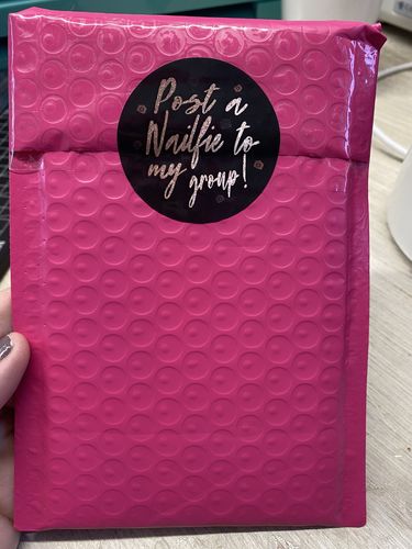 Customer photo review of Rose Gold Post a Nailfie to my Group Stickers