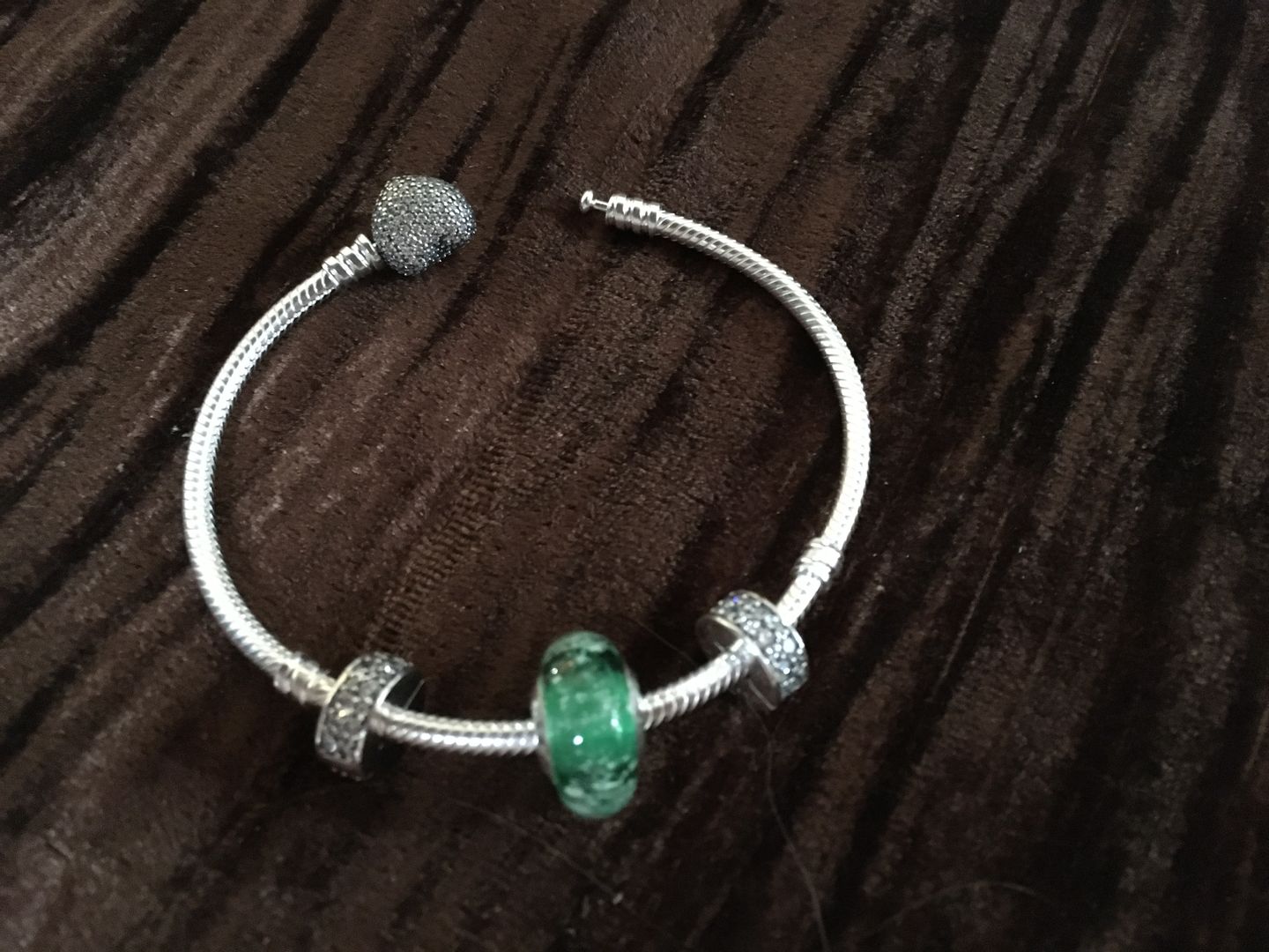 Customer photo review of Glass Cremation Bead - Pandora Compatible